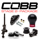 Cobb 6 Speed Stage 2+ Drivetrain Package w/ Weighted Black Knob & White / Stealth Black Lockout - Subaru STi 2004-2021