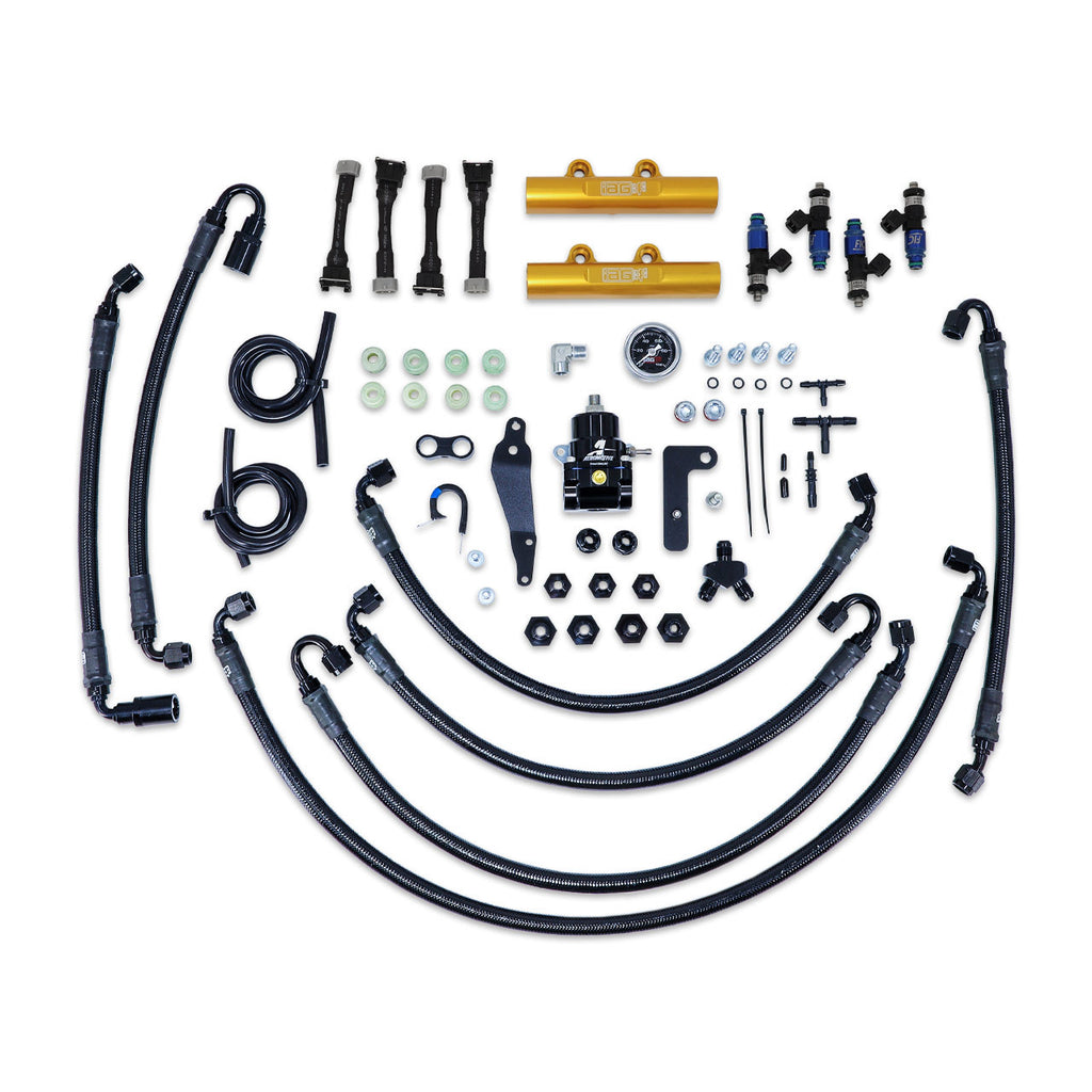 IAG PTFE Flex Fuel Fuel System Kit w/ FIC Injectors, Aeromotive FPR & IAG Fuel Rails - Subaru WRX 2008-2014 / STi 2008-2021