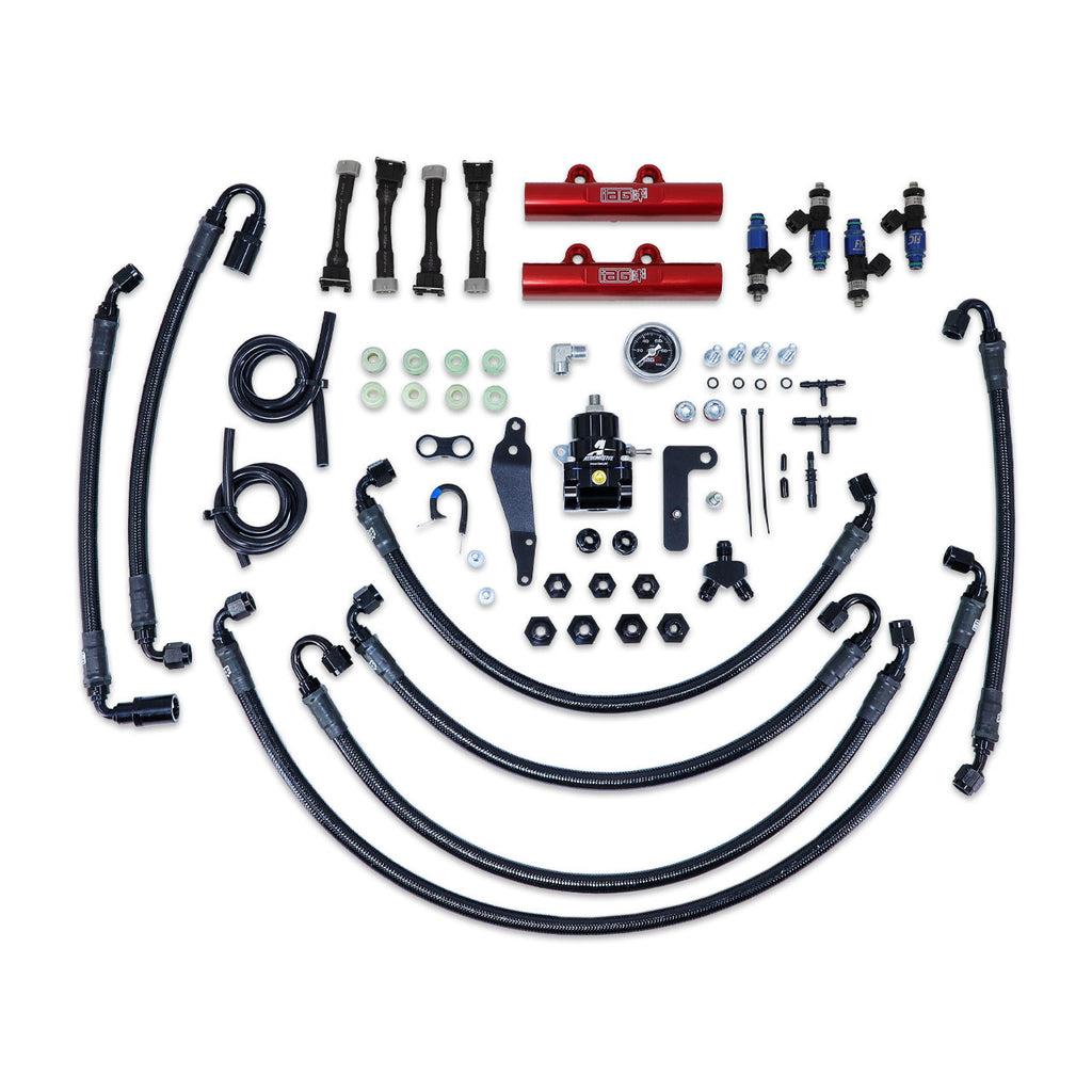IAG PTFE Flex Fuel Fuel System Kit w/ FIC Injectors, Aeromotive FPR & IAG Fuel Rails - Subaru WRX 2008-2014 / STi 2008-2021