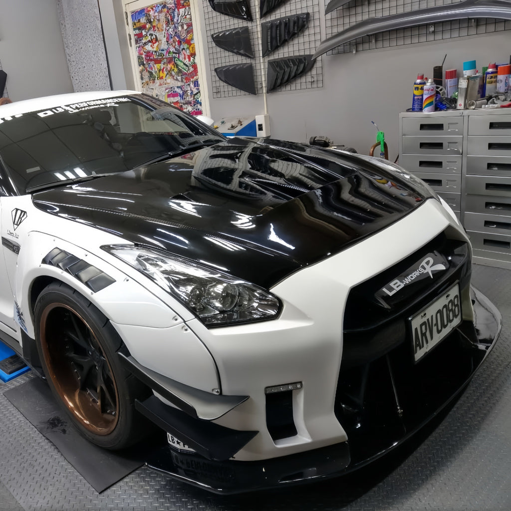 JDMuscle LB Style Carbon Fiber Hood - Nissan GT-R 2017-2024