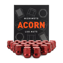 Load image into Gallery viewer, Mishimoto Steel Acorn Lug Nuts M14 x 1.5 - 24pc Set - Red