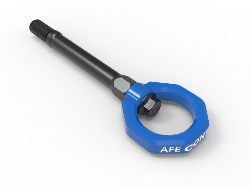 aFe CONTROL Front Tow Hook Blue - Chevrolet Corvette (C8) 6.2L 2020-2025