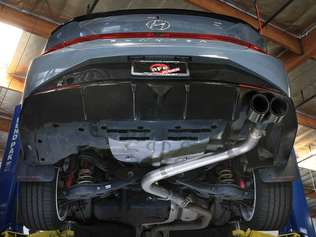 aFe Takeda 3in. SS Axle-Back Exhaust System w/Carbon Tips - Hyundai Elantra N-Line 1.6T 2021-2025