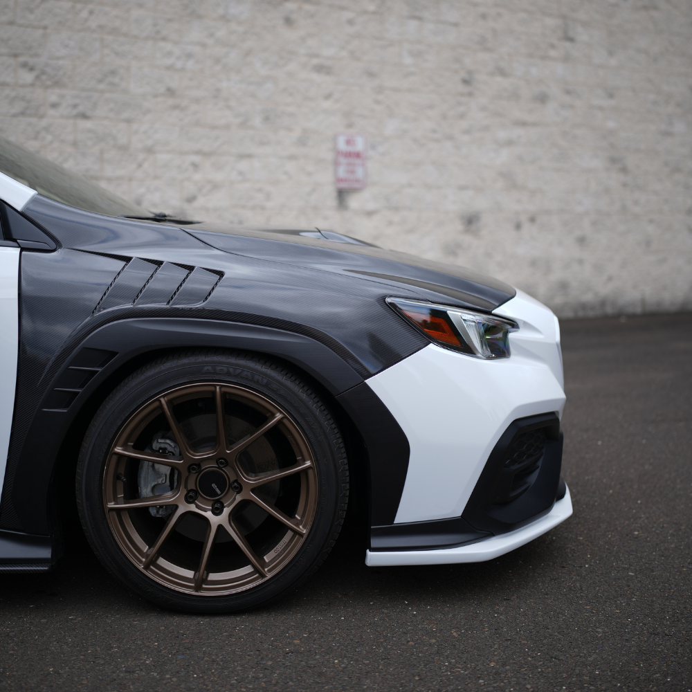 JDMuscle Carbon Fiber FMIC Reverse Hood Scoop - Subaru WRX 2022-2025