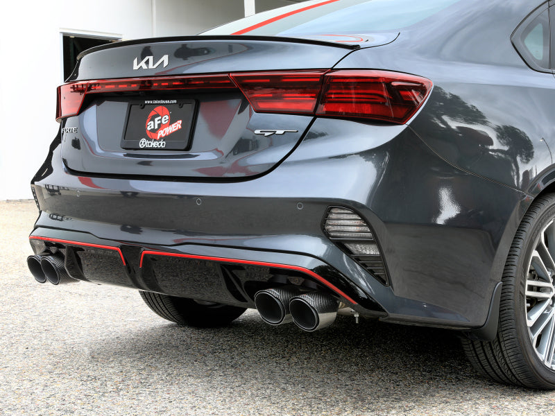 aFe 3in-2.5in 304 SS Axle-Back Exhaust w/ Carbon Fiber Tips - Kia Forte GT 1.6L 2022-2024