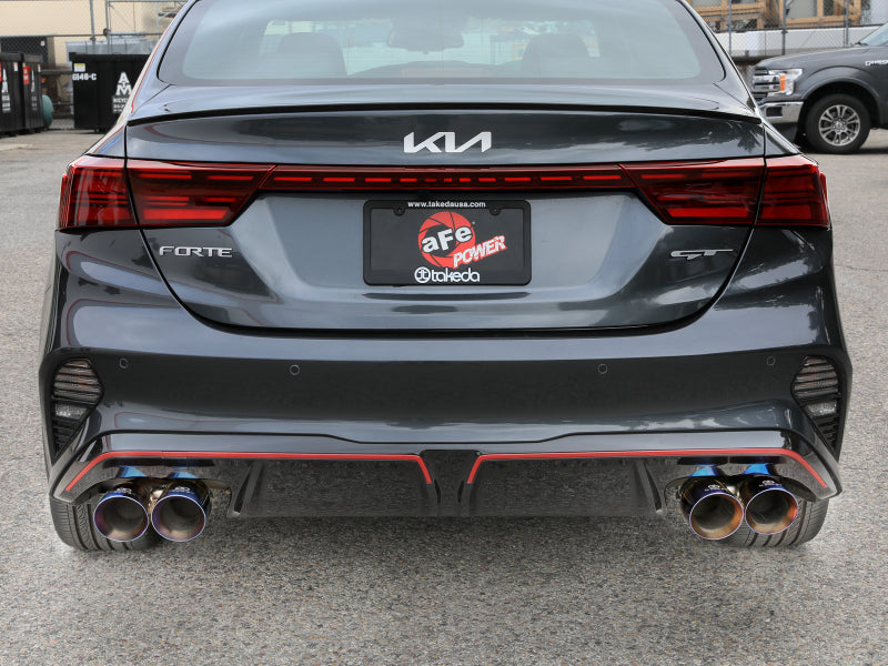 aFe 3in-2.5in 304 SS Axle-Back Exhaust w/ Blue Flame Tips - Kia Forte GT 1.6L 2022-2024