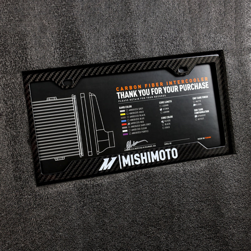 Mishimoto Universal Carbon Fiber Intercooler - Gloss Tanks - 600mm Silver Core - S-Flow - C V-Band