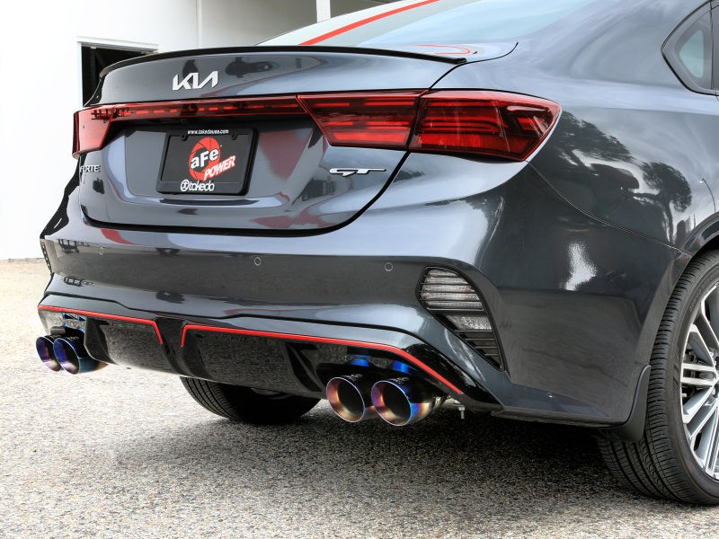 aFe 3in-2.5in 304 SS Axle-Back Exhaust w/ Blue Flame Tips - Kia Forte GT 1.6L 2022-2024