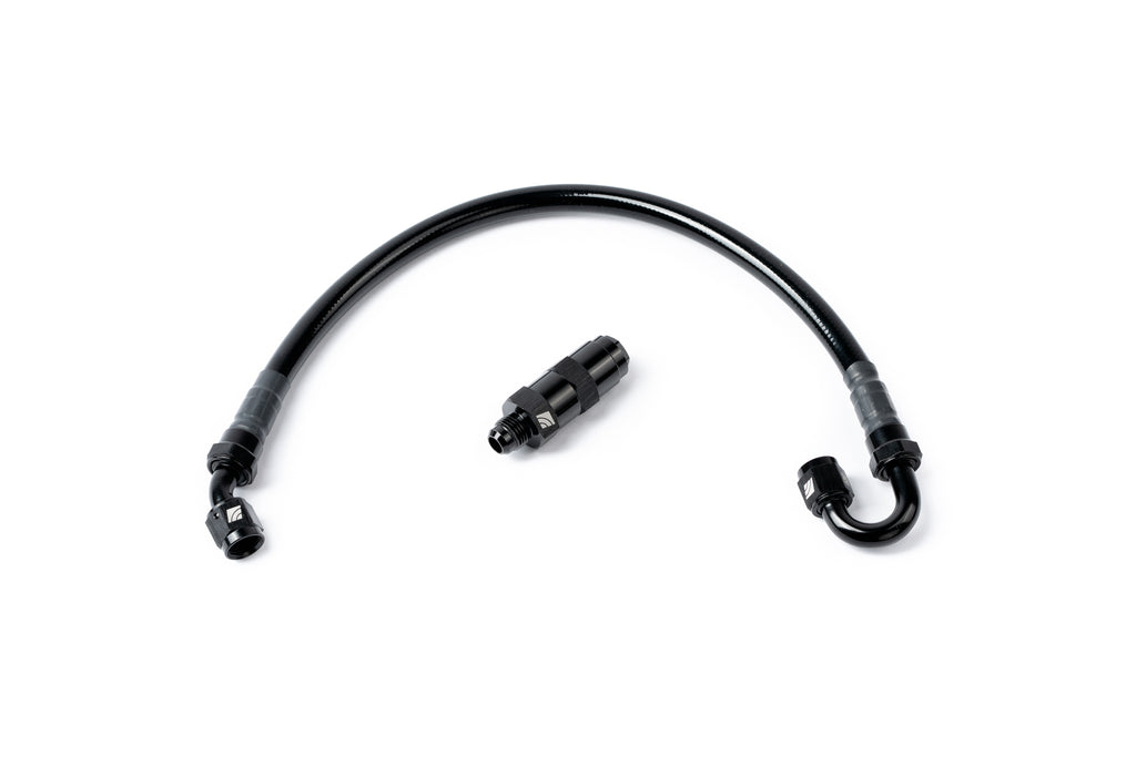 AMS Performance 5/16 Quick Connect to -6AN Inline Fuel Pulsation Damper w/ -6AN Fuel Line - Nissan Z 2023+
