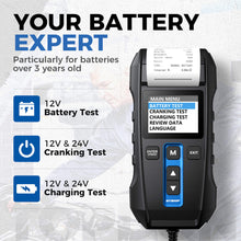 Load image into Gallery viewer, TOPDON BT300P Battery, Charging & Cranking System Tester w/Printer