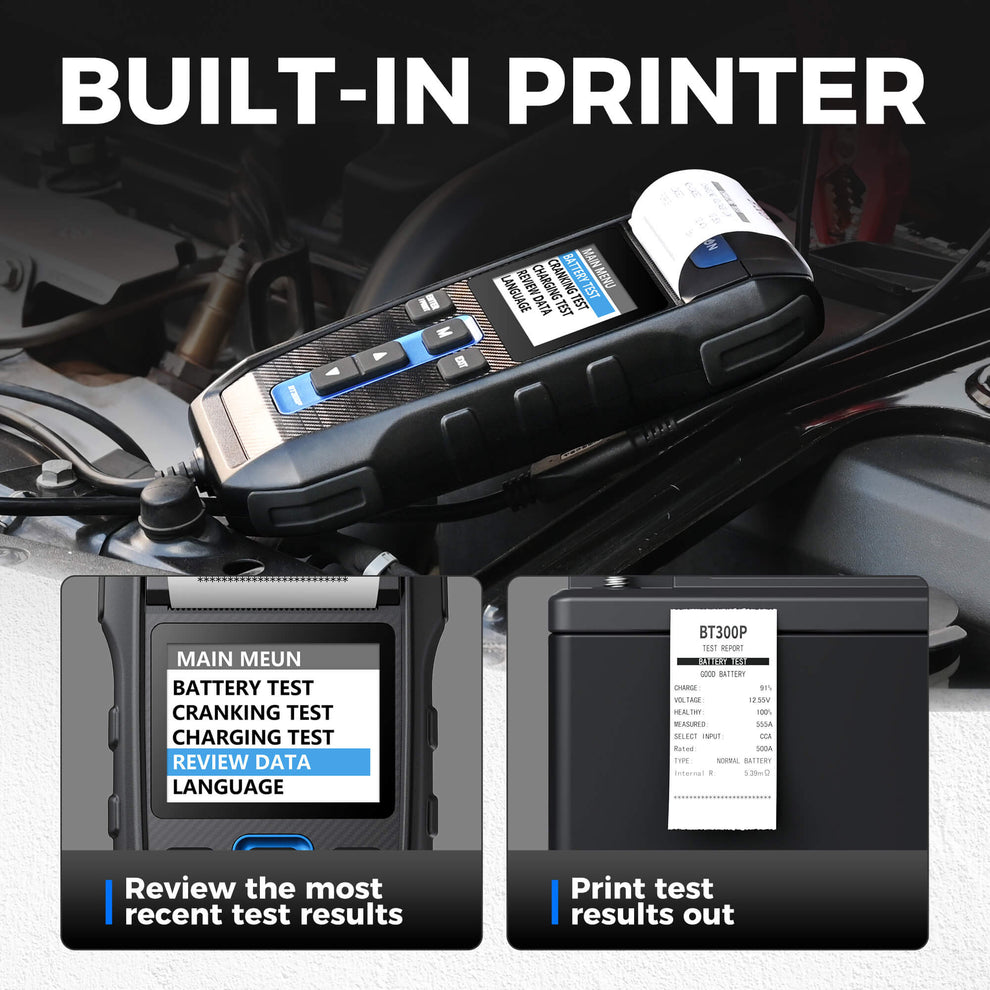 TOPDON BT300P Battery, Charging & Cranking System Tester w/Printer