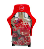 NRG Large FRP Bucket Seat Red Alcantara w/ Dragon Livery - Universal