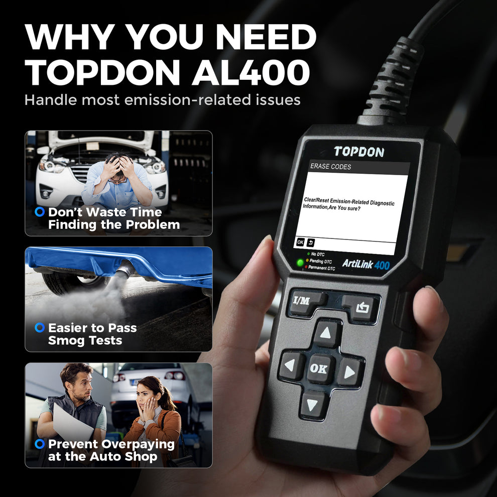 TOPDON AL400 Code Reader - 2.4" Screen & Data Graphing