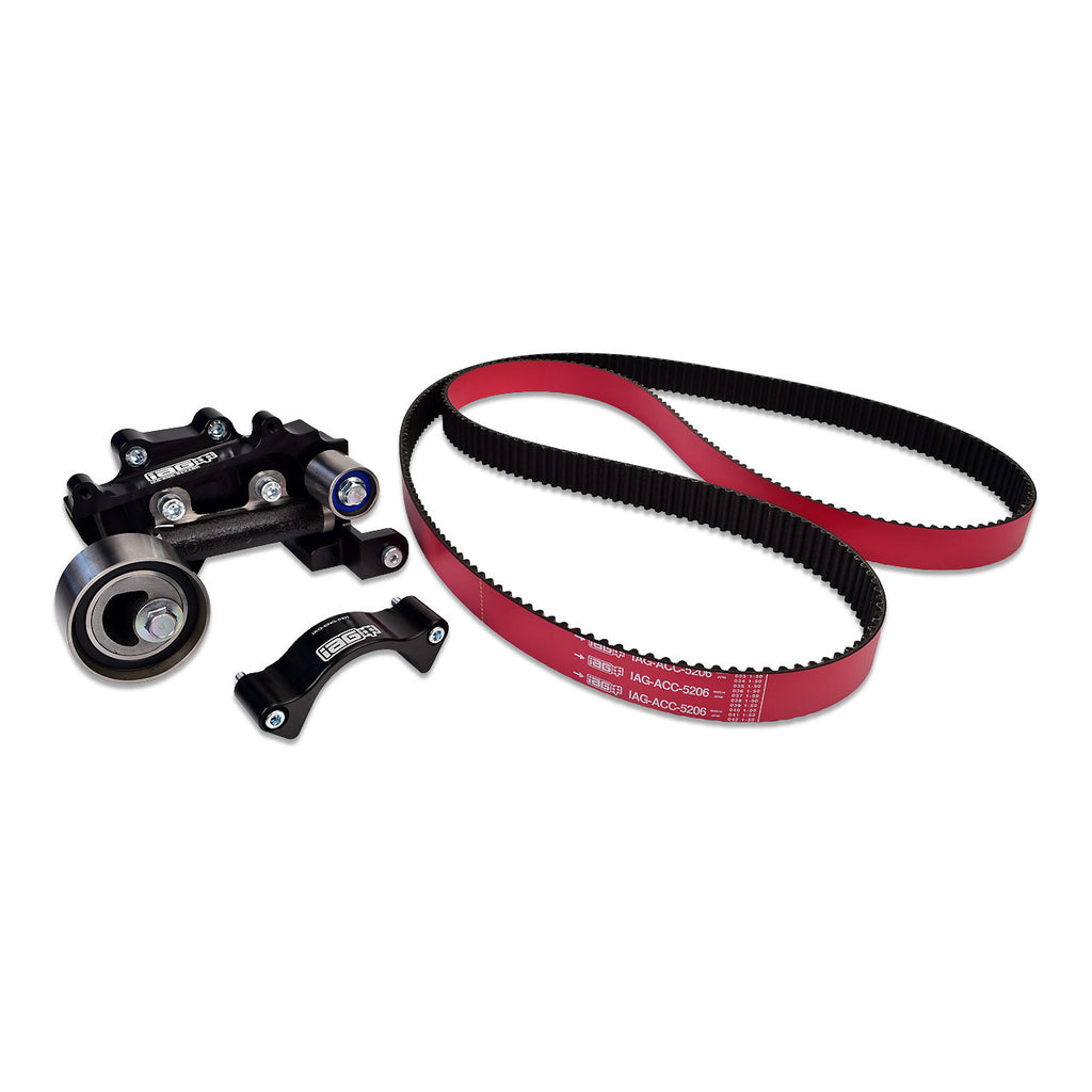 IAG Timing Guide, Comp Tensioner & Red Racing Timing Belt Kit - Subaru WRX 2002-2014 / STi 2004-2021 / LGT 2005-2012 / FXT 2004-2013