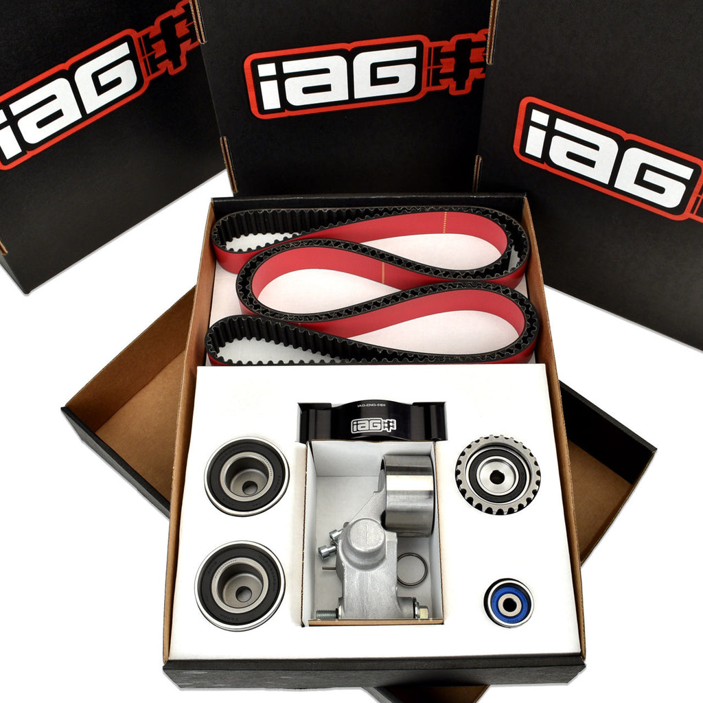 IAG Timing Belt Kit with IAG Red Racing Belt, Timing Guide, Idlers & Tensioner - Subaru WRX 2002-2014 / STi 2004-2021 / LGT 2005-2012 / FXT 2004-2013