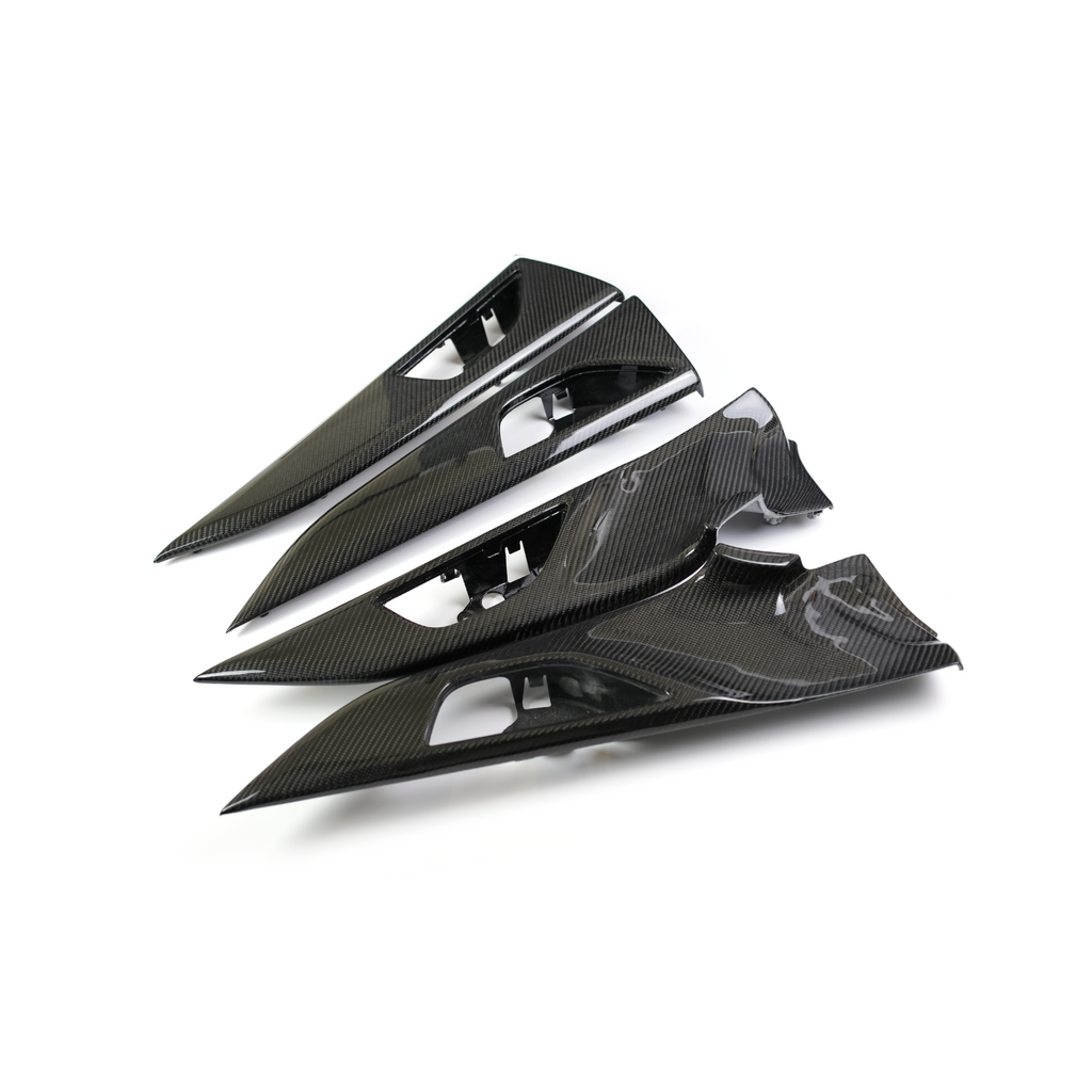 JDMuscle 4 Piece Carbon Fiber Interior Door Handle Surround Trim Replacements - Subaru WRX 2022-2025