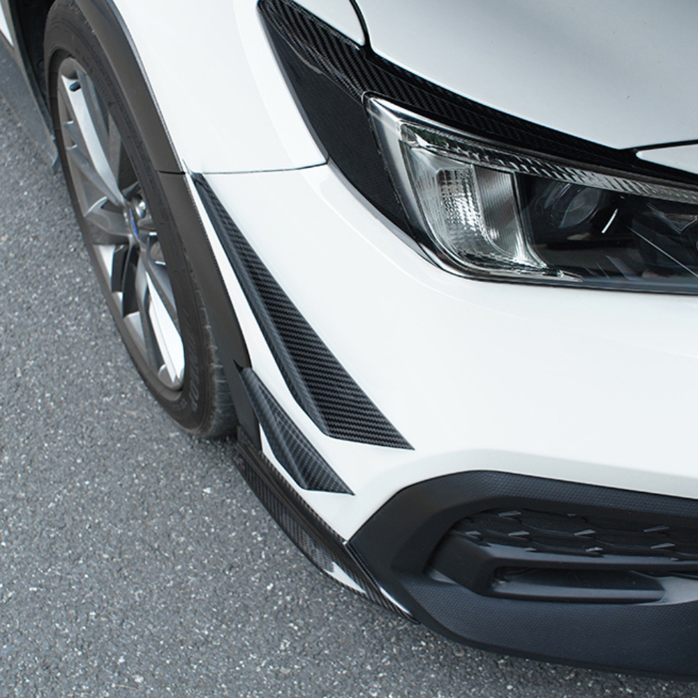 JDMuscle Tanso Dry Carbon Fiber Front Bumper Canards Set of 4 - Subaru WRX 2022-2025