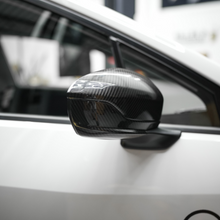 Load image into Gallery viewer, JDMuscle Tanso Dry Carbon Fiber Side Mirror Lower Trim Covers w/ Gloss Finish - Subaru WRX w/o Turn Signal 2022-2025