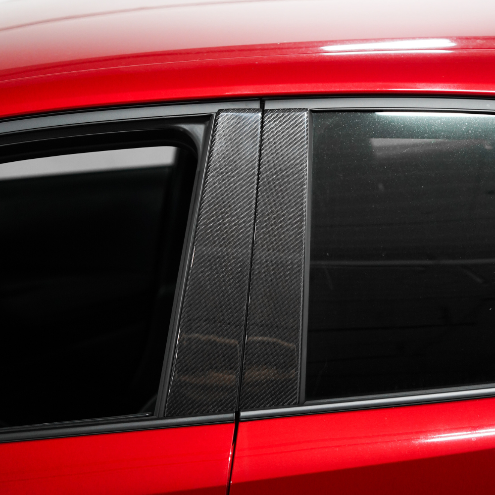 JDMuscle Carbon Fiber Exterior B-Pillar Covers (4 Pieces) - Toyota GR Corolla 2023-2024