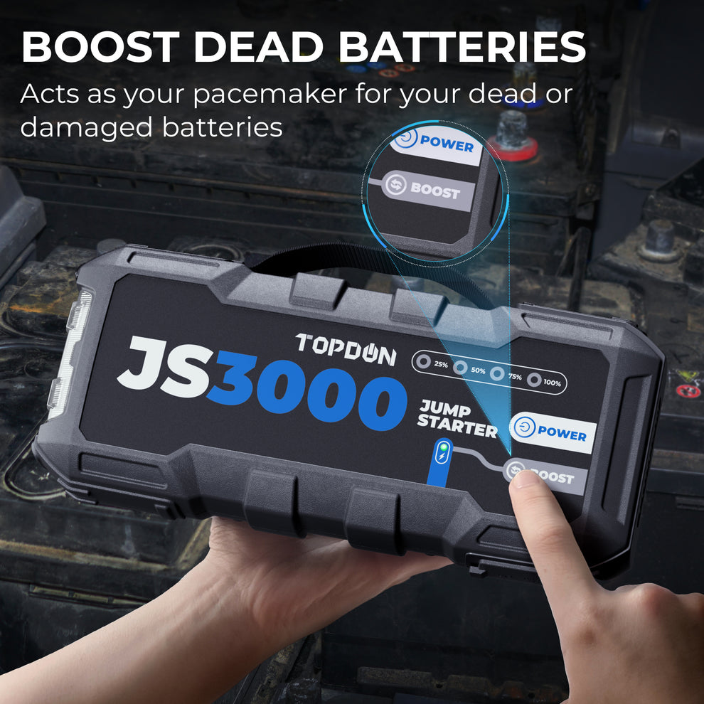 TOPDON JS3000 Peak Amp Battery Jumpstarter, Power Bank, & Flashlight