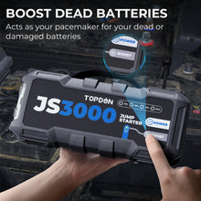 Load image into Gallery viewer, TOPDON JS3000 Peak Amp Battery Jumpstarter, Power Bank, & Flashlight