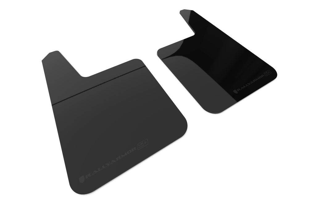 Rally Armor Universal Black UR Plus Mud Flap w/ Metallic Black Logo - Pair