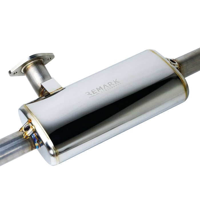 REMARK Dual Burnt SS Single Wall Tip Muffled Axleback Exhaust - Mazda 3 / Mazda 3 Turbo 2019-2025