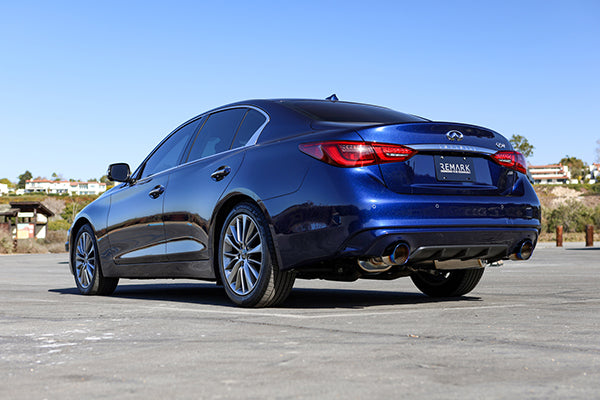 REMARK Stainless Double Wall Tip Axleback Exhaust w/ Mufflers - Infiniti Q50 3.7L 3.0T 2014-2024