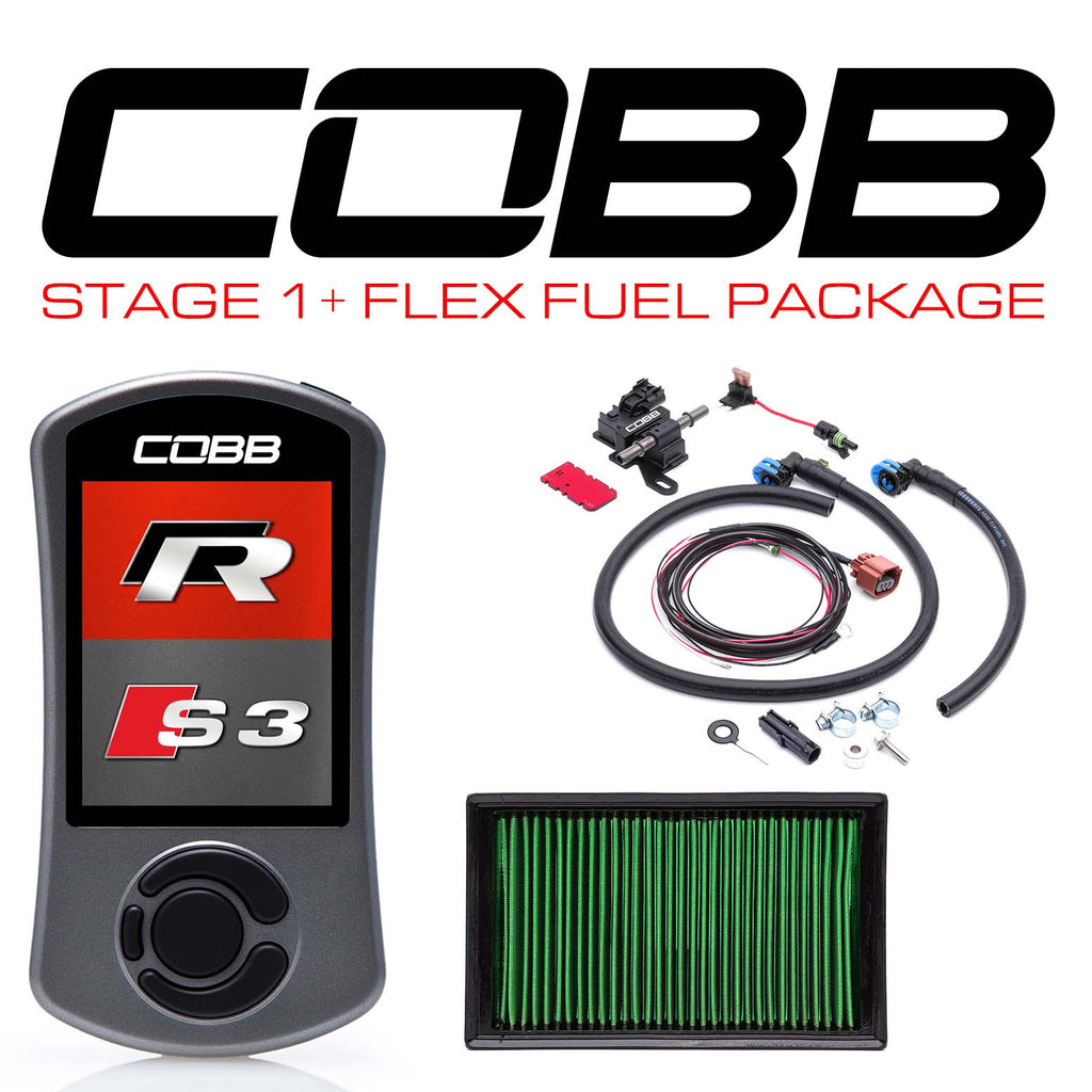 Cobb Stage 1+ Flex Fuel Power Package with DSG / S Tronic Flashing - Volkswagen Golf R 2015-2019 (MK7/7.5) / Audi S3 2015-2020 (8V)