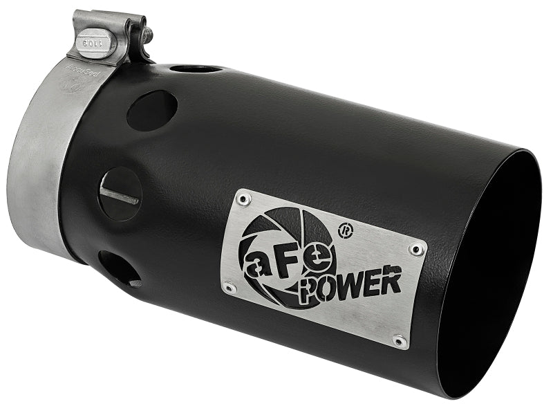 aFe Rebel XD Series 4 IN 409 Stainless Steel Black Exhaust Tip - Universal