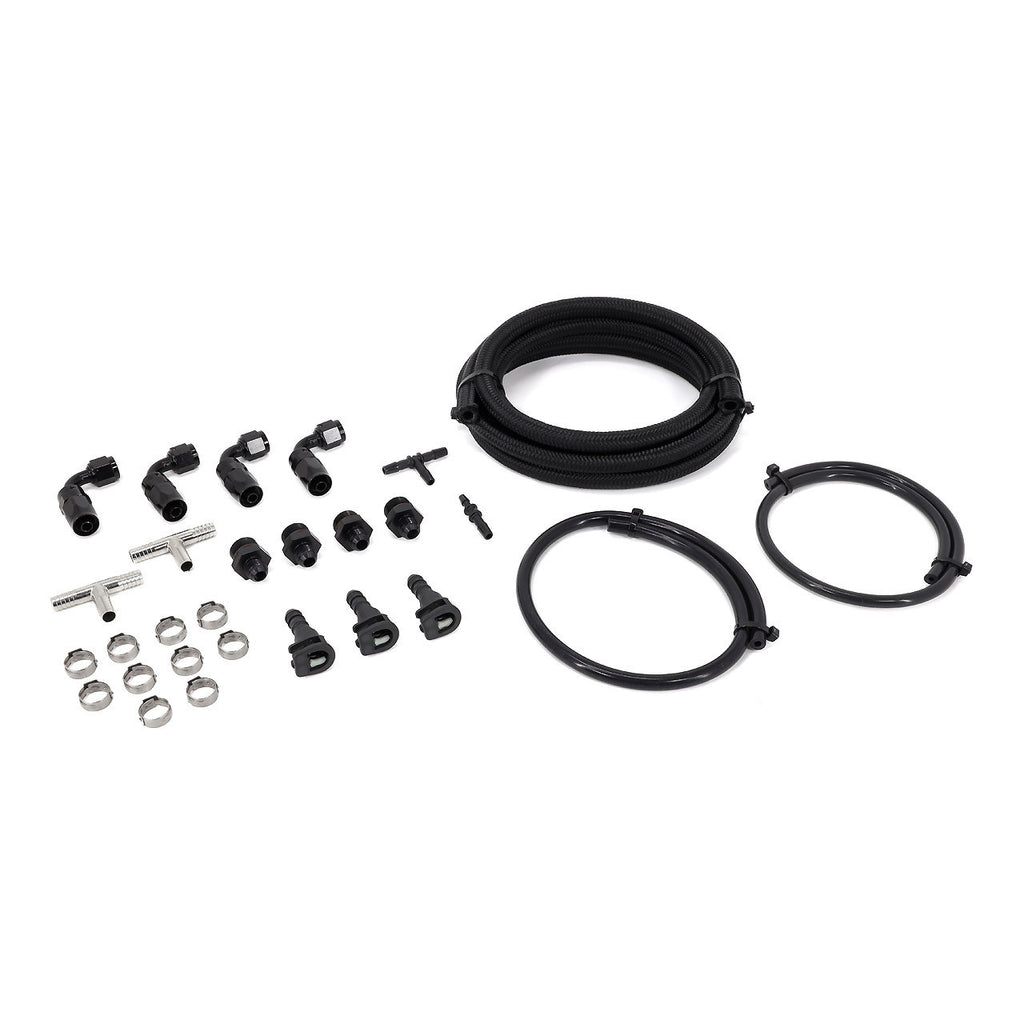 IAG Braided Fuel Line & Fitting Kit For IAG Top Feed Fuel Rails & OEM FPR - Subaru WRX 2002-2014 / STi 2004-2021