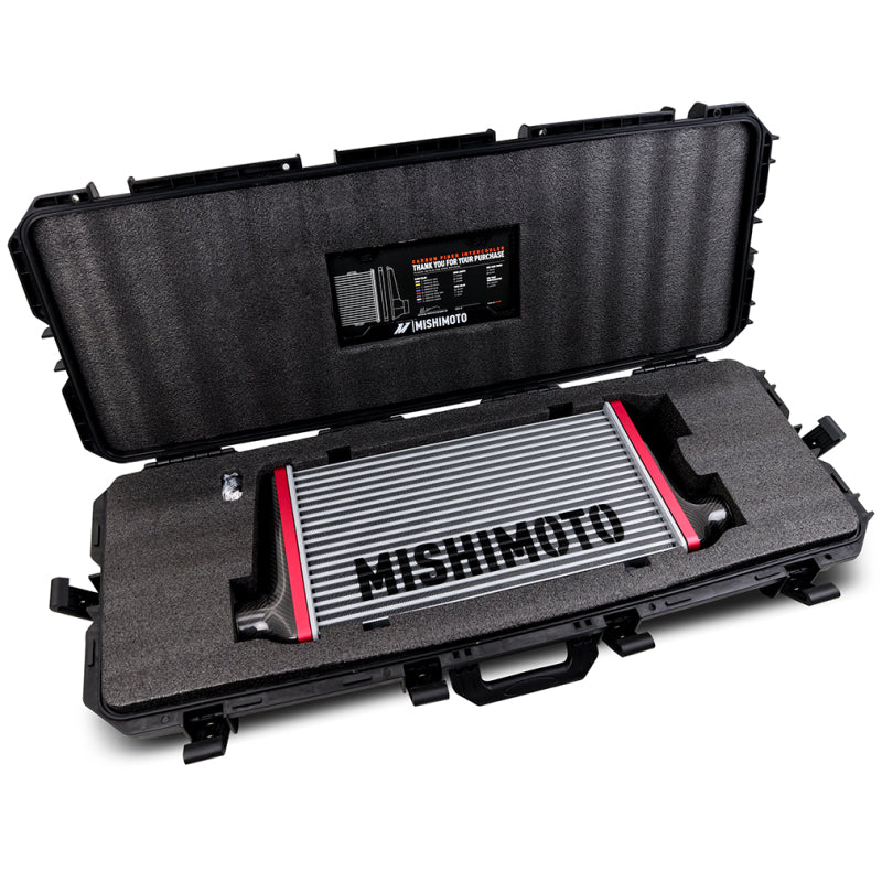 Mishimoto Universal Carbon Fiber Intercooler - Gloss Tanks - 600mm Silver Core - S-Flow - C V-Band