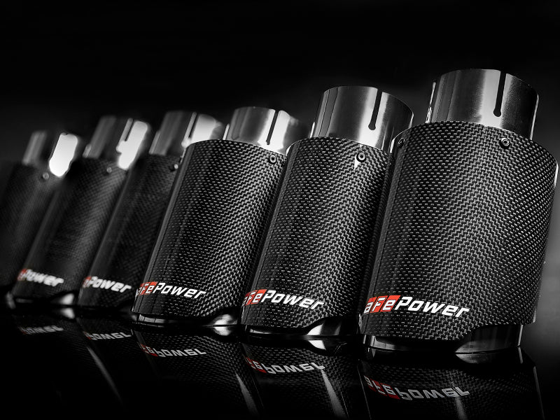 aFe MACH Force-Xp 2-1/2" Stainless Steel Carbon Fiber Exhaust Tip - Universal