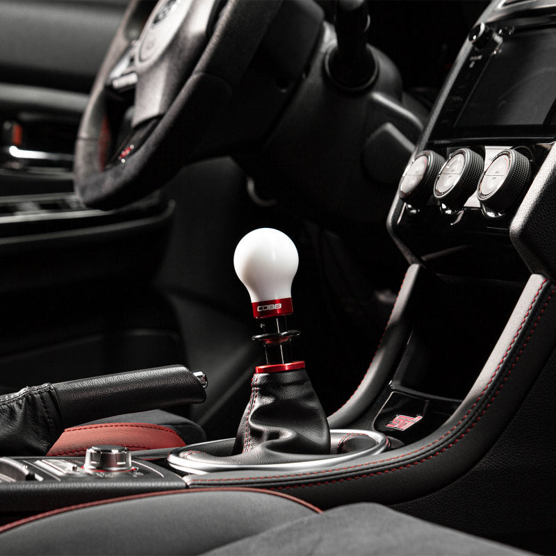 Cobb Subaru 6-Speed Weighted Shift Knob (White) - Subaru STi 2004-2021 / WRX 2015+ / LGT 2006-2012