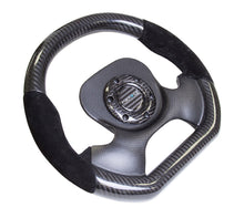 Load image into Gallery viewer, NRG Carbon Fiber Steering Wheel (320mm) CF Center Plate & Two-Tone Carbon w/Suede Trim Handles