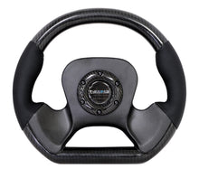 Load image into Gallery viewer, NRG Carbon Fiber Steering Wheel (320mm) CF Center Plate & Two-Tone Carbon w/Leather Trim Handles