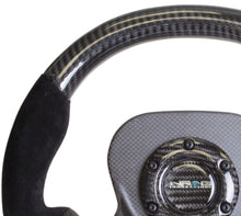 Load image into Gallery viewer, NRG Carbon Fiber Steering Wheel (320mm) CF Center Plate & Two-Tone Carbon w/Suede Trim Handles