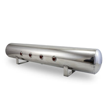 Load image into Gallery viewer, Air Lift 5 Gal Alum Air Tank - (4) 3/8in Face Ports & 1/4in Drain Port - 36in L X 6in D - Polished