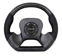 Load image into Gallery viewer, NRG Carbon Fiber Steering Wheel (320mm) CF Center Plate & Two-Tone Carbon w/Leather Trim Handles