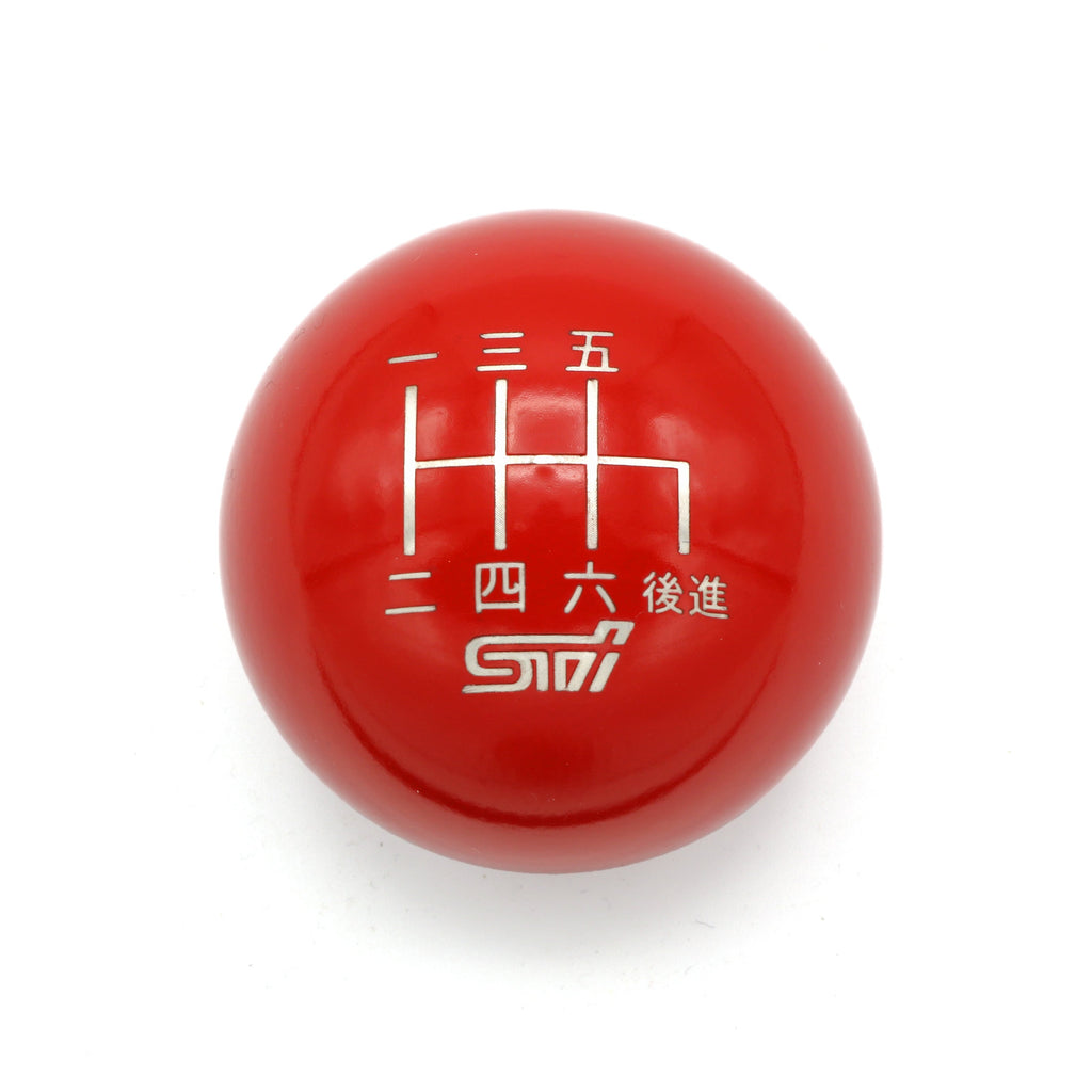Billetworkz Gloss Red Weighted Japanese Engraving Shift Knob w/ STi Logo - Subaru STi 2004-2021