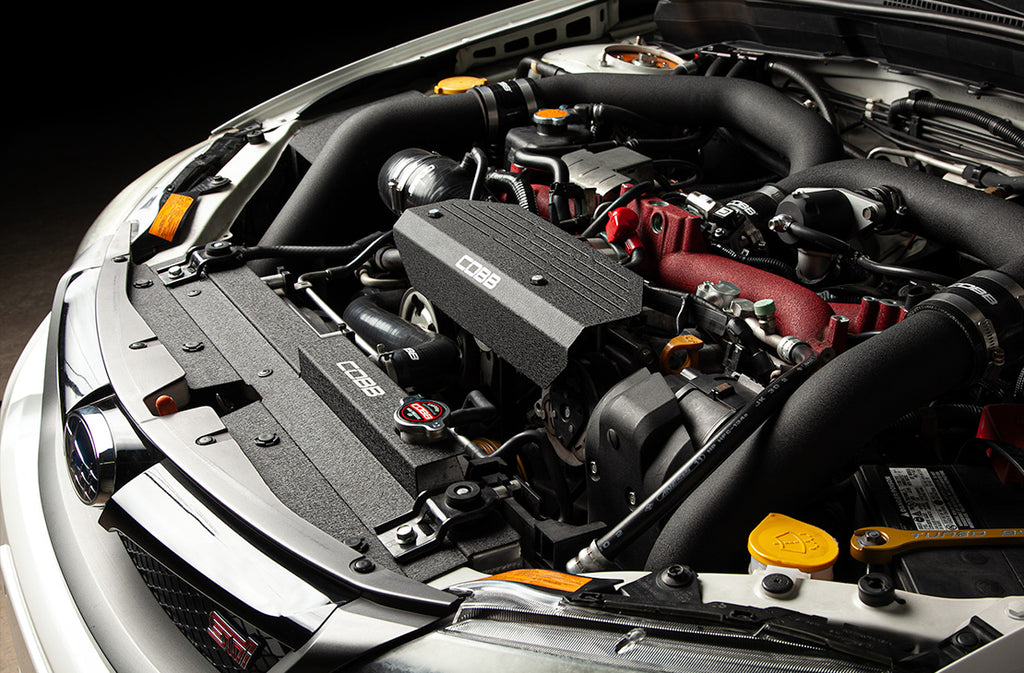 Cobb Aluminum Radiator Shroud (Wrinkle Black) - Subaru WRX / STi 2008-2014