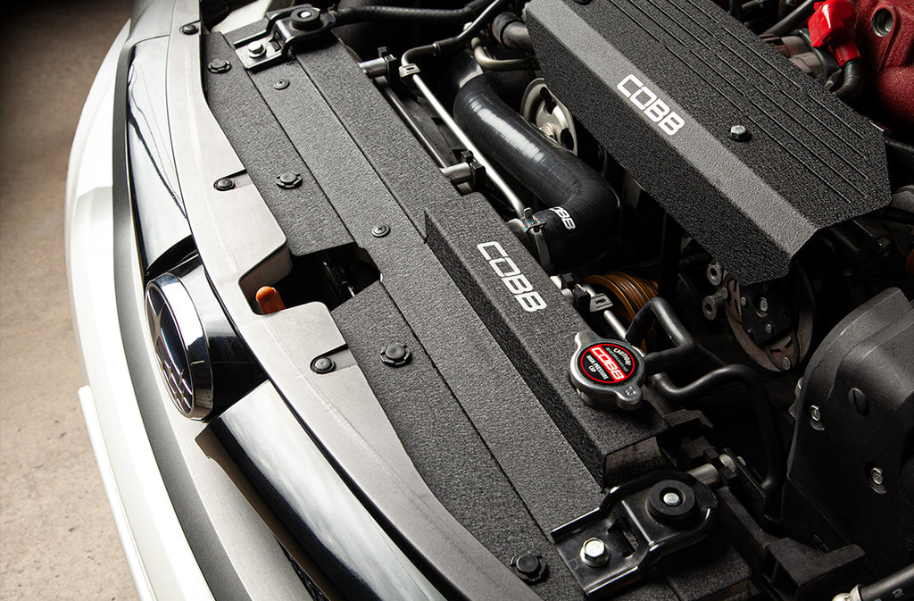 Cobb Aluminum Radiator Shroud (Wrinkle Black) - Subaru WRX / STi 2008-2014