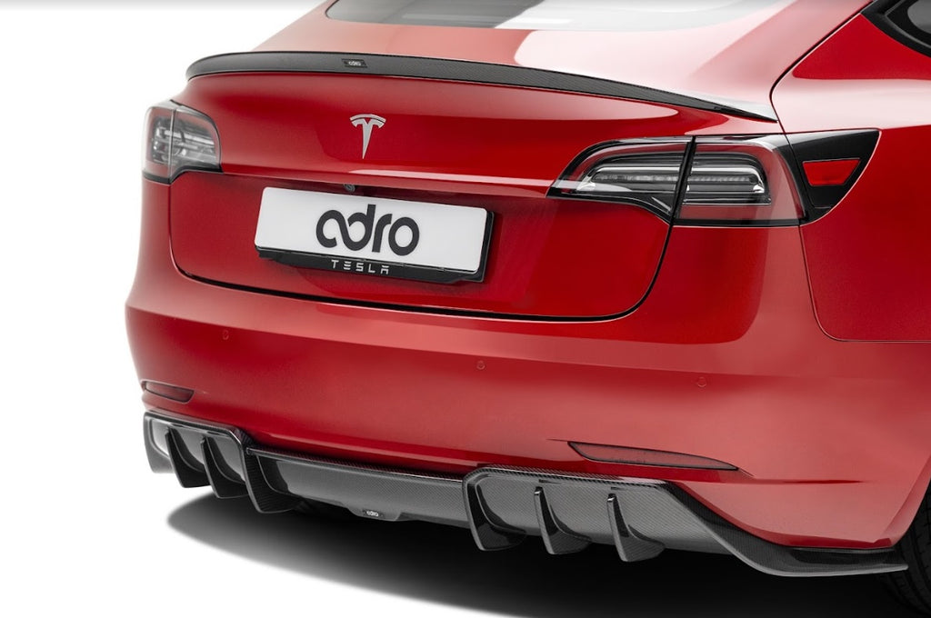 Adro Premium Prepreg Carbon Fiber Rear Diffuser - Tesla Model 3 2017-2023