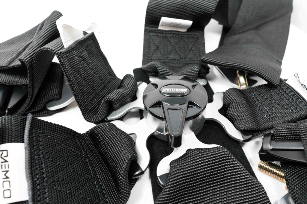 Patterson Performance 5 Point Cam Lock Racing Harness - Black w/ Teal