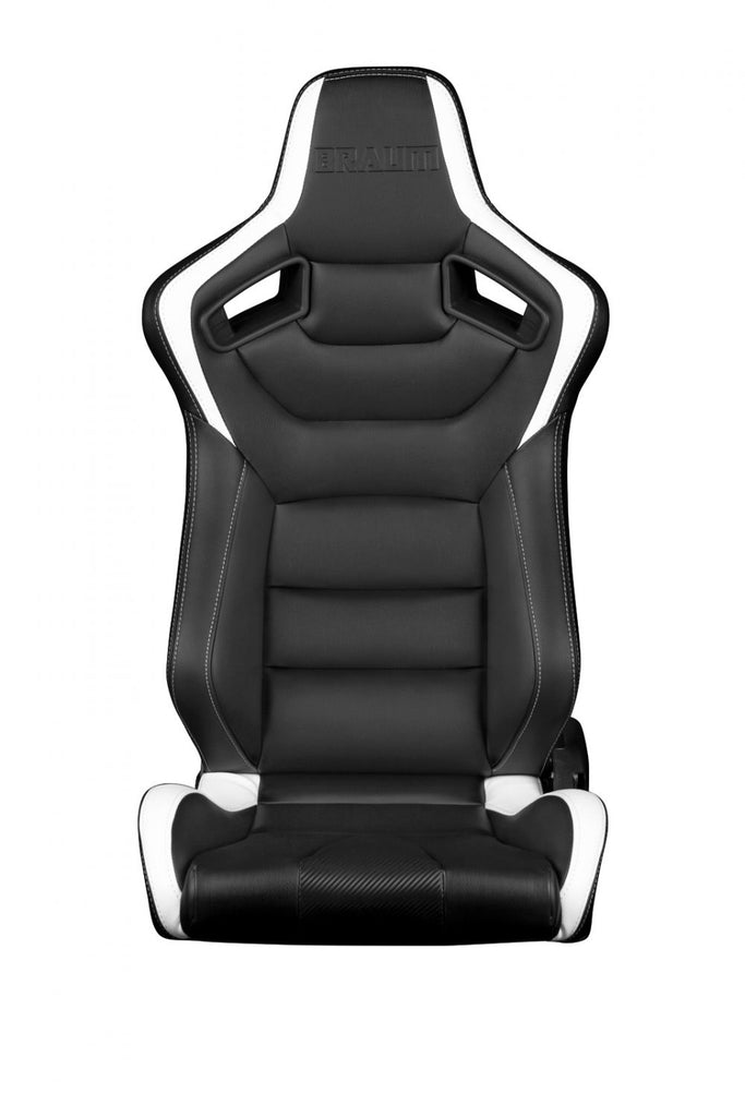 Braum Racing ELITE Series Racing Seats (Pair; Black & White)