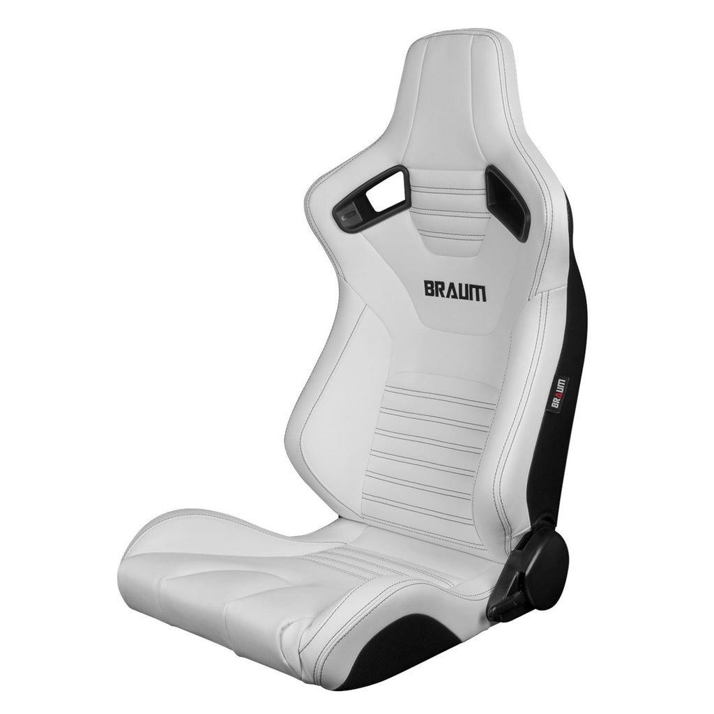Braum Racing ELITE-X Series Racing Seats (Pair; White Leatherette)