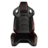 Braum Racing ALPHA-X Series Racing Seats (Pair; Black / Red Trim)