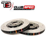 DBA 5000 Series Slotted 2-Piece Front Rotors (Pair) w/ Black Hat Subaru STI 2004-2017