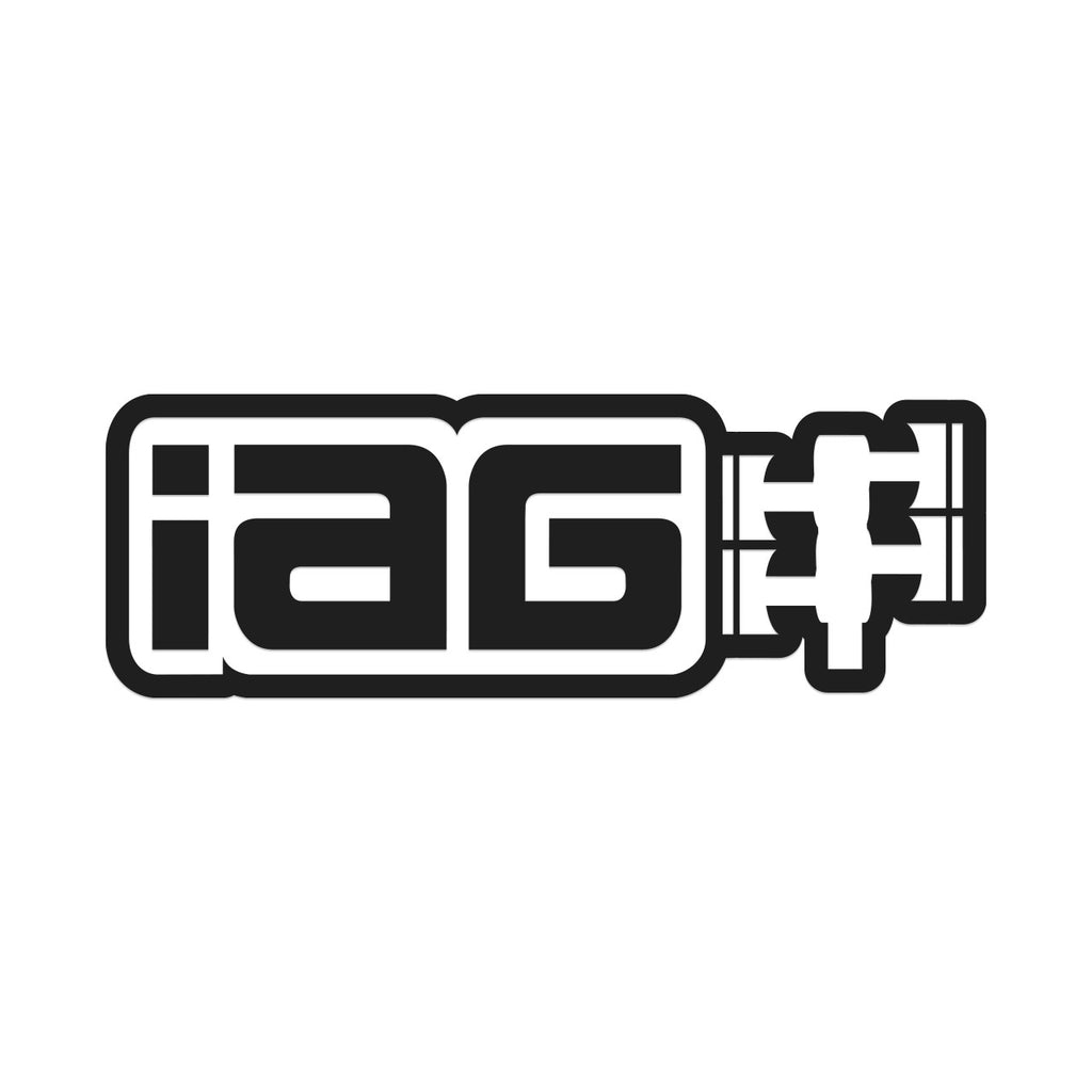 IAG 20 Inch Matte Black Die Cut Sticker - Sold Individually.