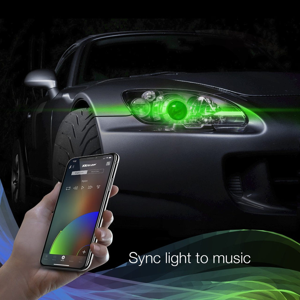 XK GLOW 2 In 1 LED Headlight w/ Multi-Color Devil Eye | XKCHROME SMARTPHONE APP